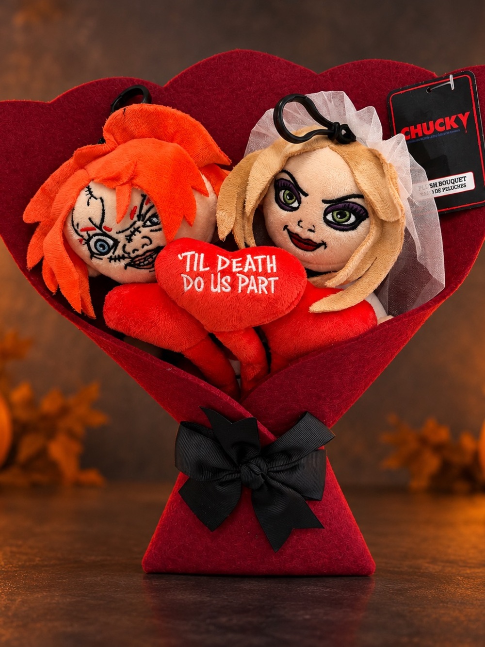 Chucky & Tiffany Til Death Do Us Part Plush Bouquet - Red